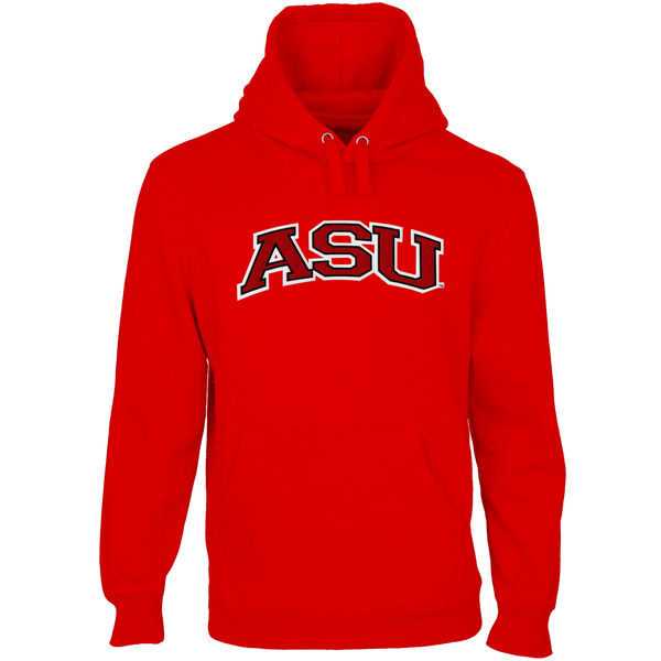 Men's Arkansas State Red Wolves Arch Name Pullover Hoodie - Scarlet,We sell and wholesale Men's Arkansas State Red Wolves Arch Name Pullover Hoodie - Scarlet on line form chian!